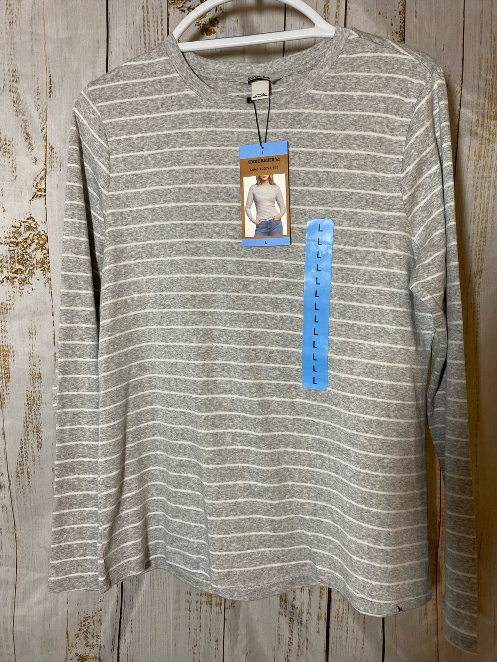 Eddie Bauer Gray Striped Long-Sleeve womens Shirt